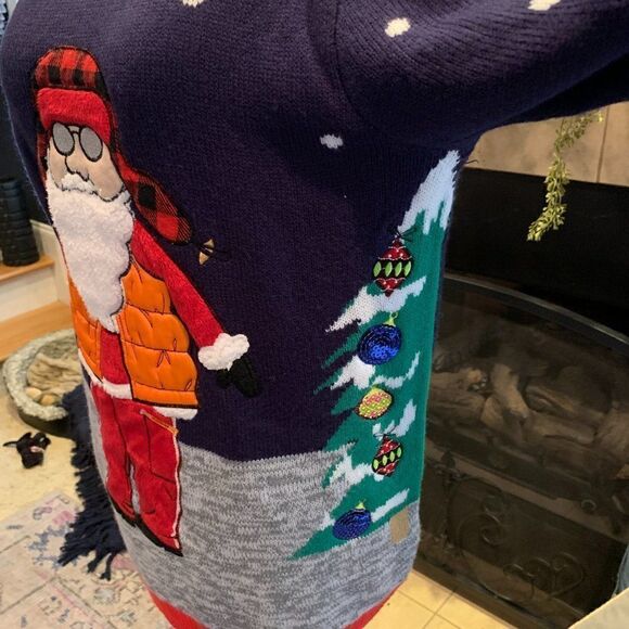 Jolly Sweater Men's Unisex Ugly Christmas Sweater Hunter orange Santa M … - Picture 6 of 12